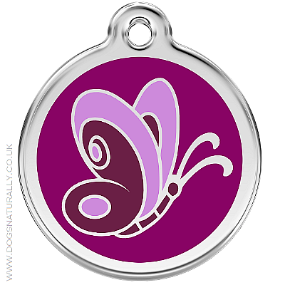 Purple Butterfly Dog ID Tags (3x sizes)